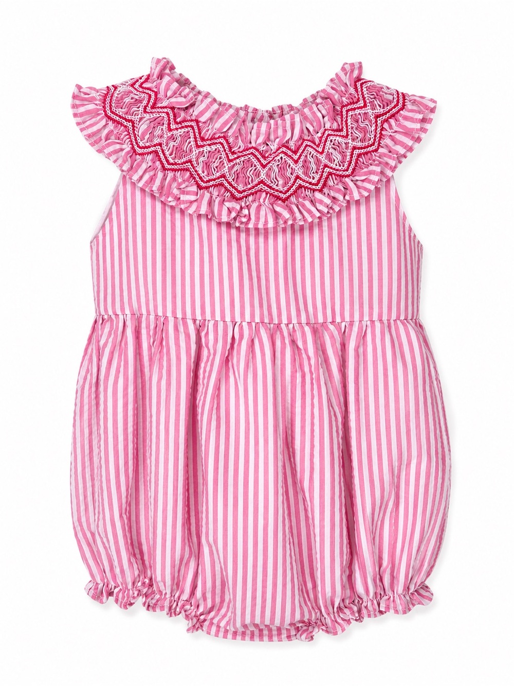 Smockingbird NWT Pink Stripe Seersucker Bubble Girls 18M Southern Style Cotton